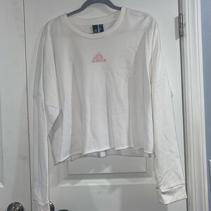 Adidas White Cropped Long Sleeve